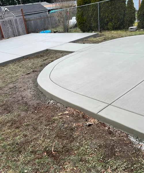 Broom Finish Patio Replacement With Decorative Border And Swimming SPA Slab in Kent 